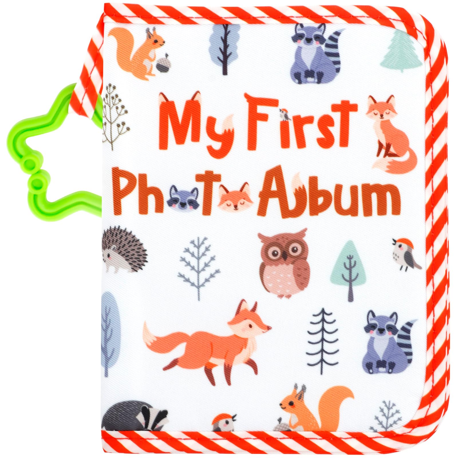Cbwerbb Gules Baby Photo Album Book Soft Cloth Baby Memory Album, Toddler Family Memory Book Photo Collector For Newborn Holds 17 Pcs Pictures(Gules)