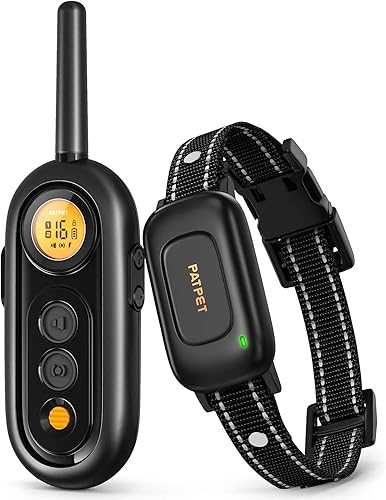 PATPET Collar de choque para perros medianos, collar de entrenamiento para perros con control remoto, collar de choque para perros pequeños de 10 a