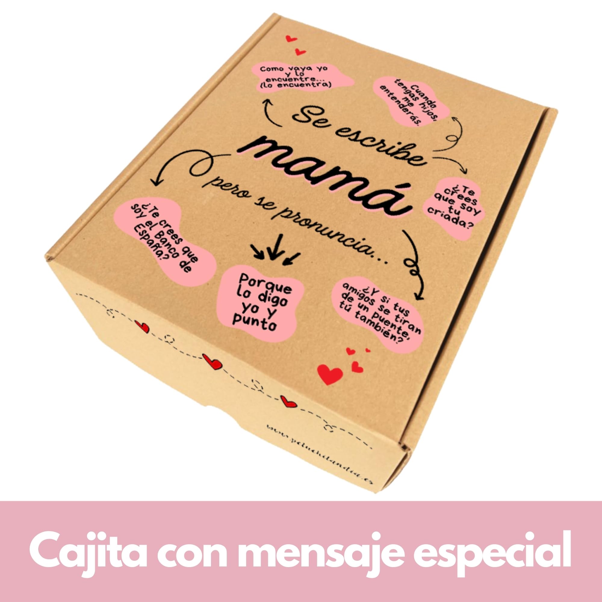 Peluchilandia Regalo Madre Divertido y Original | Cajita con Peluche Personalizado Te Quiero Mama con Bombones y Tarjeta | Regalos Mujer para el Dia de la Madre (Marrón)