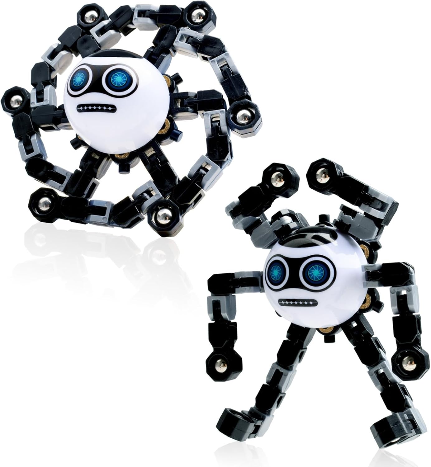 2 PCS Easter Basket Stuffers Transformable Fidget Spinners Toys for Kids and Adults Stress Relief Autism Sensory Toy for Boys Girls Teens Cool Fingertip Gyros Birthdays Gifts for Travel Toys