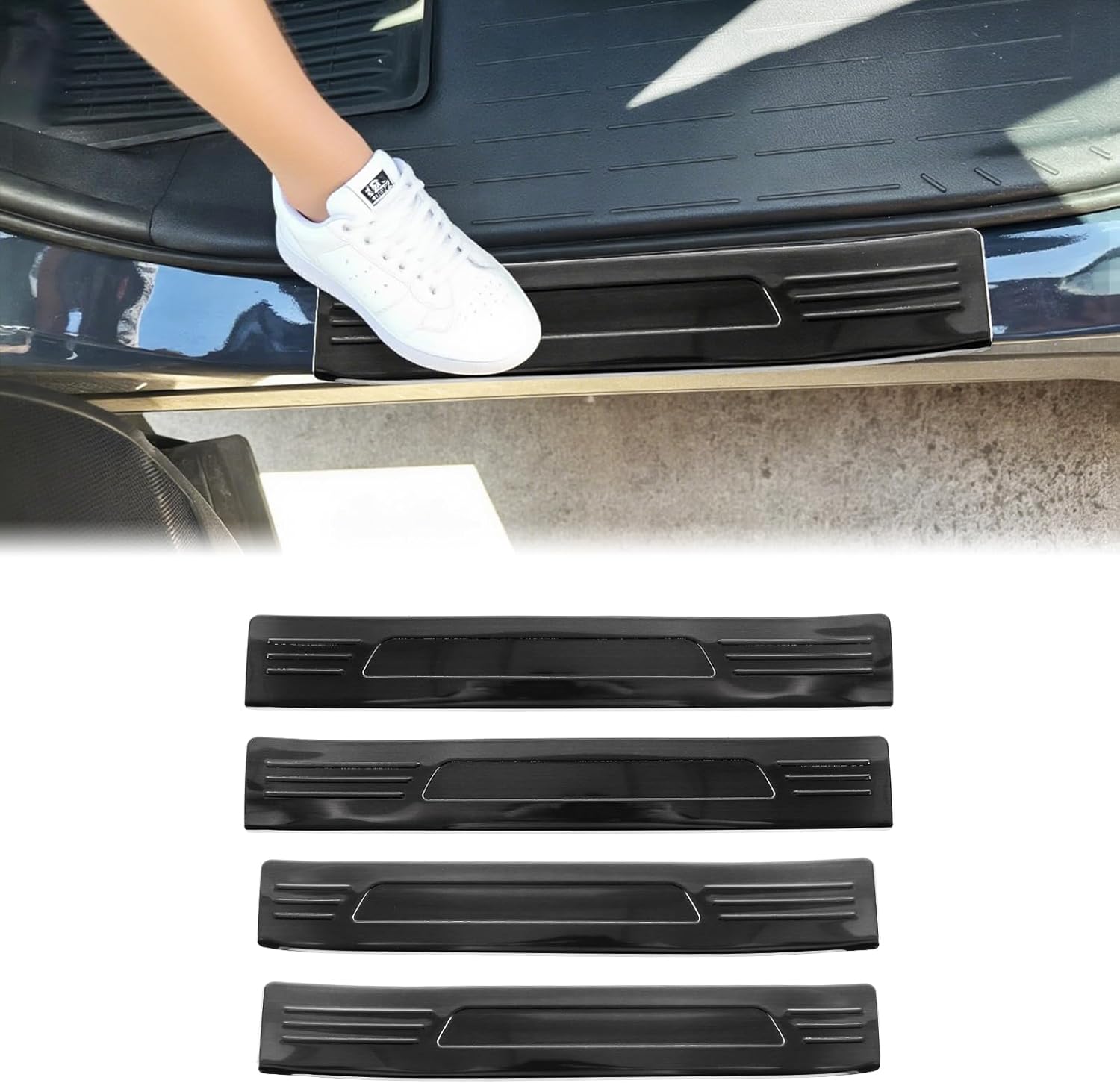 Door Sill Protector Compatible with Toyota Grand Highlander 2024 2025 (Including Hybrid) LE XLE Limited and Platinum, Door Entry Guard Protector