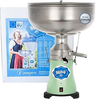 Electric Cream Milk separator Milky FJ130 ERR (115V) | For Cow, Goat, Sheep & Camel Raw Milk Separation | 34 Gal/Hour | Made in the EU | 2-year Warranty
