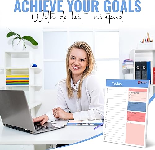 Miniatura 7 de STECCO Bloc de notas de lista de tareas pendientes con lista de deseos, lista de prioridades y bloc de notas grande. Planificador diario y lista de