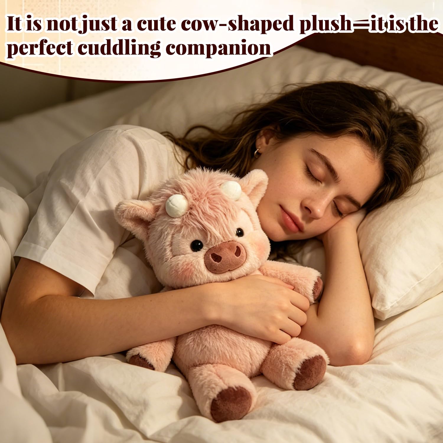 Peluche che Corre, 45cm Mucca Morbido Peluche, Plush Cow Stuffed Toy Soft, Peluche Highland Cow, Pupazzo Che Corre, Peluche Mucca Che Corr-e, Peluch-e Vitello Che C-orre, Per Ragazzi E Ragazze