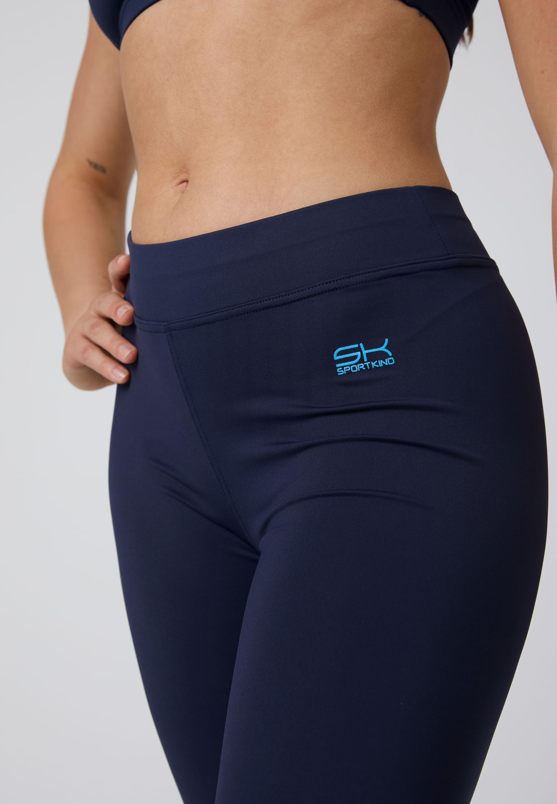 Sportkind Mädchen & Damen Fitness, Yoga, Sport 3/4 Capri Leggings, Mid Waist, Blickdicht, atmungsaktiv