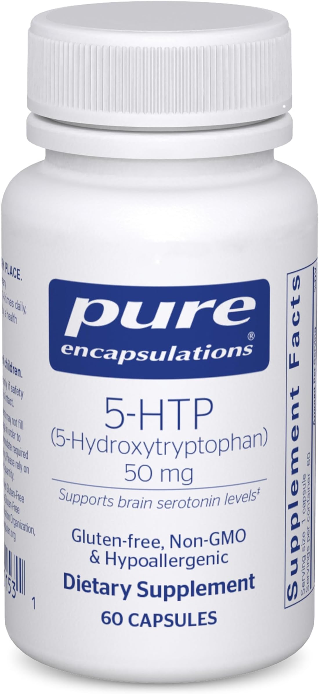 5-HTP 50 mg | 5-Hydroxytryptophan Supplement for Brain, Sleep, Eating Behavior, and Serotonin Support* | 60 Capsules