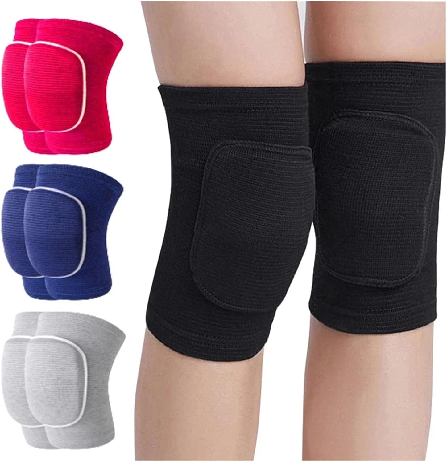 2 Pcs Sports Knee Pads Compression Dancing Knee Protector Support Thickened Sponge Volleyball Yoga Knee Brace Adult Kid(Color 04,M(45-60KG))