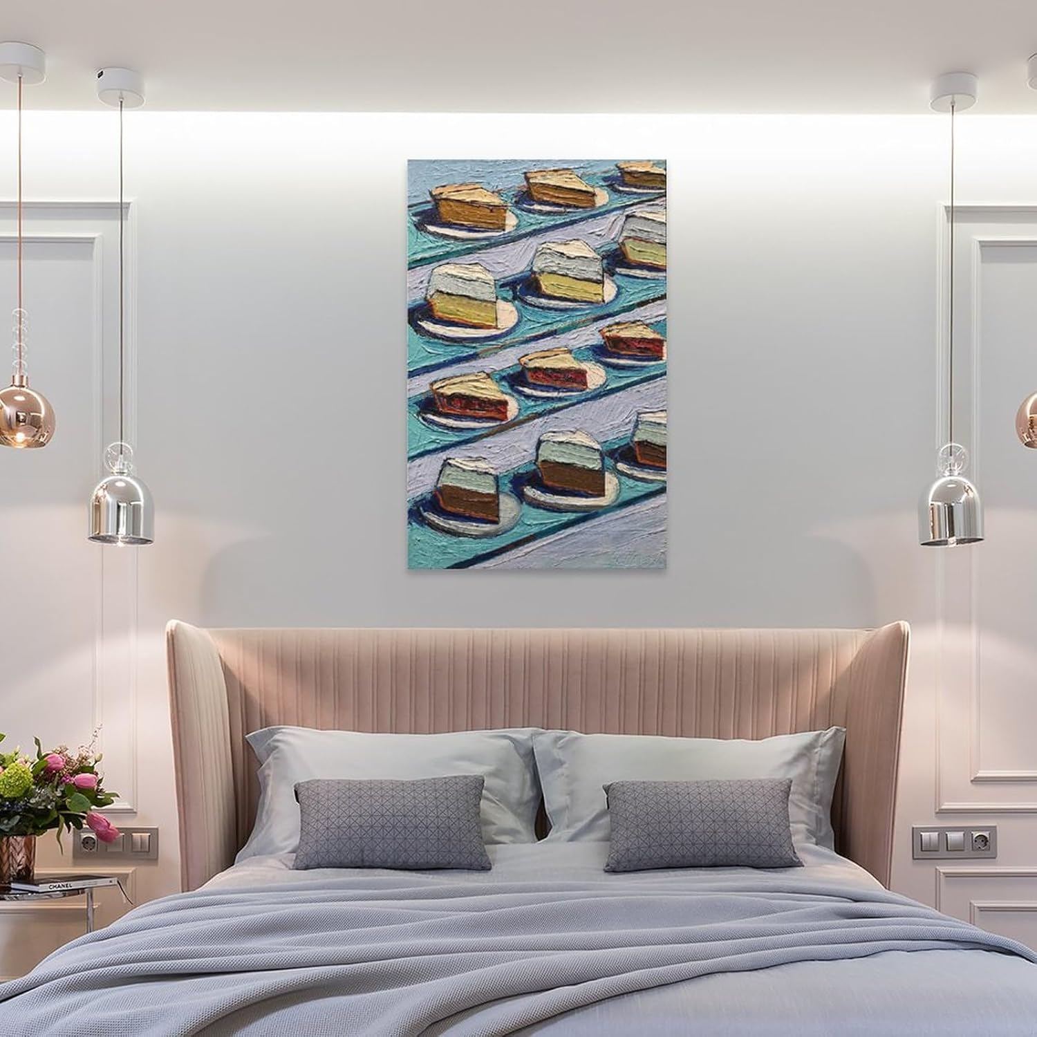 Wayne Thiebaud Refrigerator Pies Pop-Art Painting On Canvas Wall Art Poster Scroll Picture Print Living Room Walls Decor Home Posters 24x36inch(60x90cm)