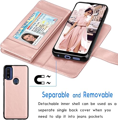 Miniatura 3 de Tekcoo Funda tipo cartera para Moto G Pure Motorola Moto G Pure 2021, de piel sintética de lujo, para tarjetas de crédito, para tarjetas de