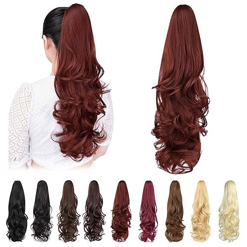 Miniatura 230 de Brown ponytail extension,16" claw clip hair extensions ponytail short curly hair ponytail Extension Natural Looking Synthetic Hairpiece for Women