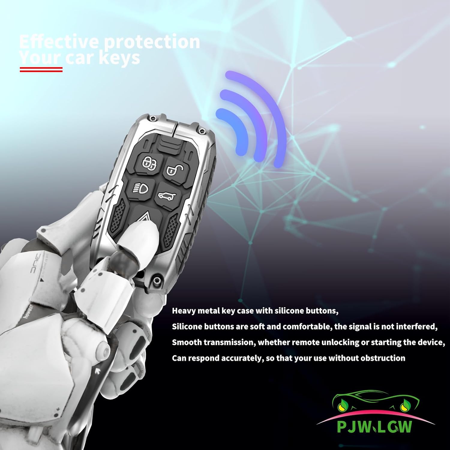 Heavy Metal Key Fob Cover Protector, Compatible with Lason Aurora Velar Sport Exploration Freedom 2 LR 4 Land Rover Sport and Jaguar XF XE XJ F-PACE F-Type Keychain Accessories - Image 5