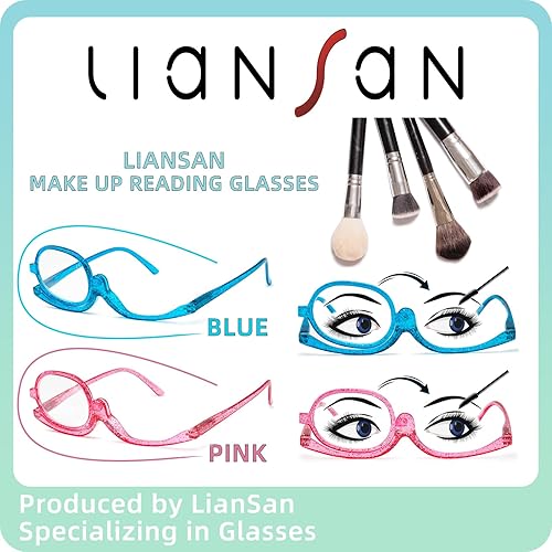 Miniatura 4 de LianSan Paquete de 2 lentes de lectura de maquillaje, para mujeres con bisagra de resorte, lectores de aumento cosmético de un ojo con lente