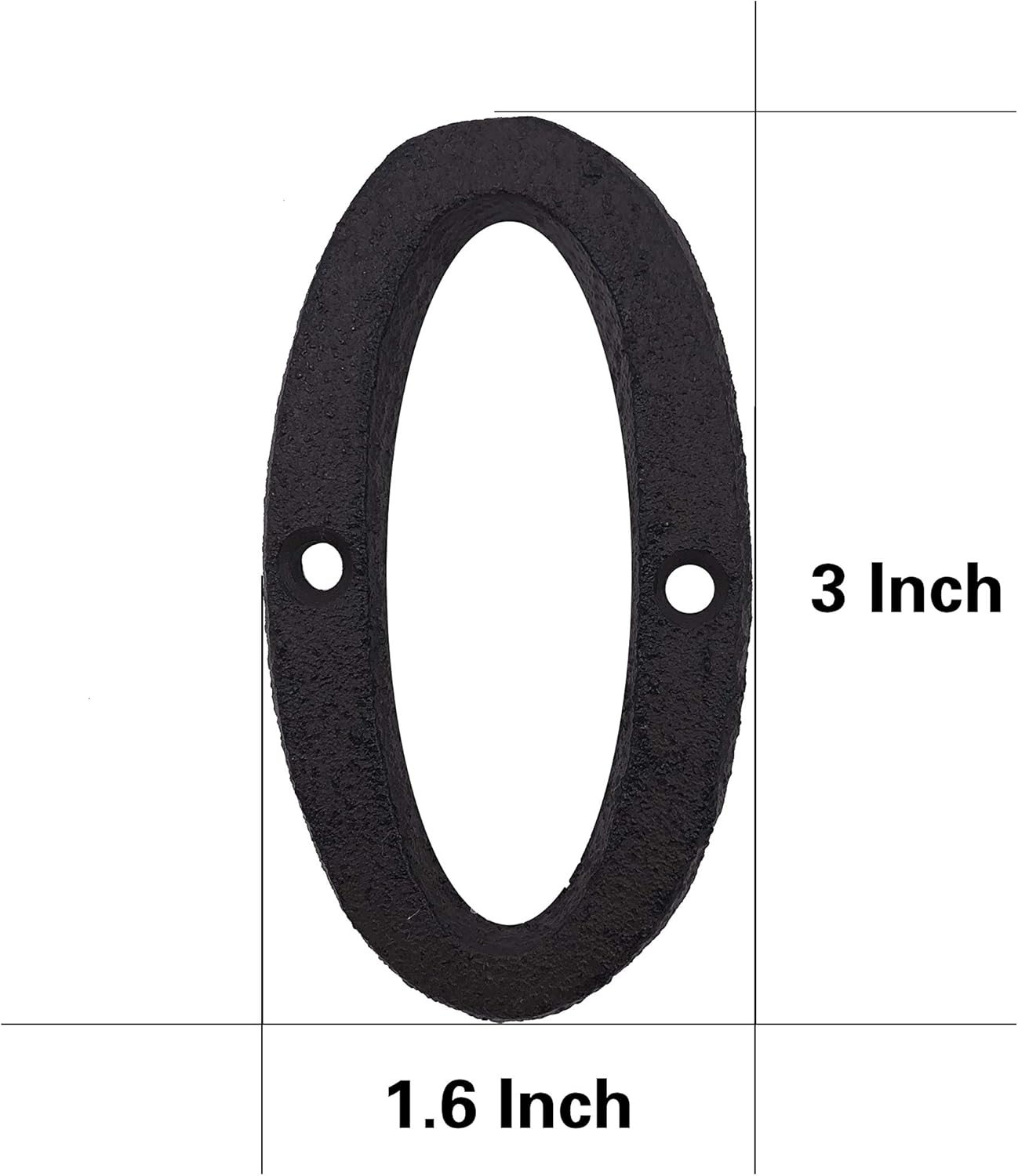 3 Inch House Numbers- Special Cast Iron Home Address Number- Easy Install (3 Inch High, 0)