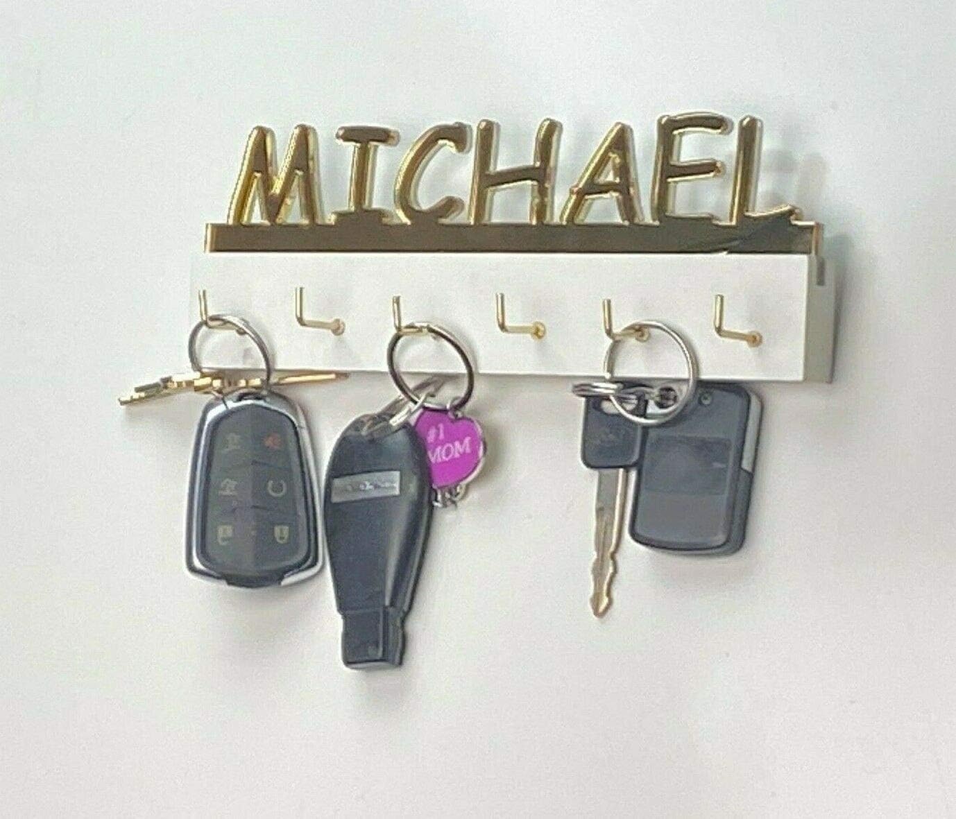 Personalized Key Hook Hanger Rack Organizer Wall Door Decor, Custom Name House, Cars, Keys Holder, A Fabulous Home Gift New Homeowners, Newlyweds Or A Family With A Growing Number Of Drivers!
