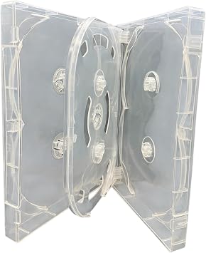 22 x Clear 7 Disc DVD Cases   32mm Spine Multi Disc Storage Cases with Outer Sleeve for Artwork Inlay   Holds 7 CD, DVD or Blu-ray Discs