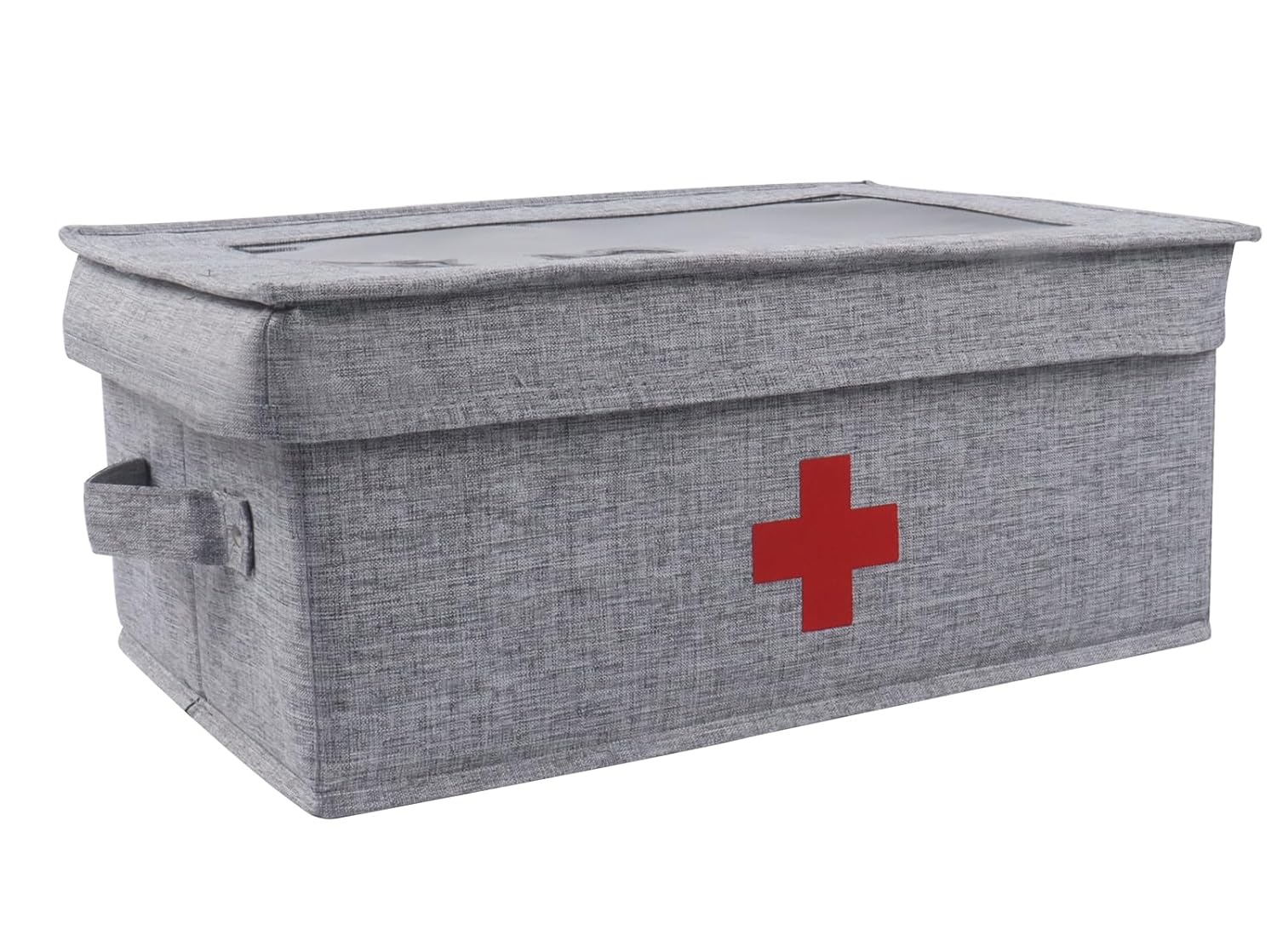 Kit de Primeiros Socorros em Linho: Caixa Organizadora com Compartimentos e Frascos de Remédios para Casa e Viagem