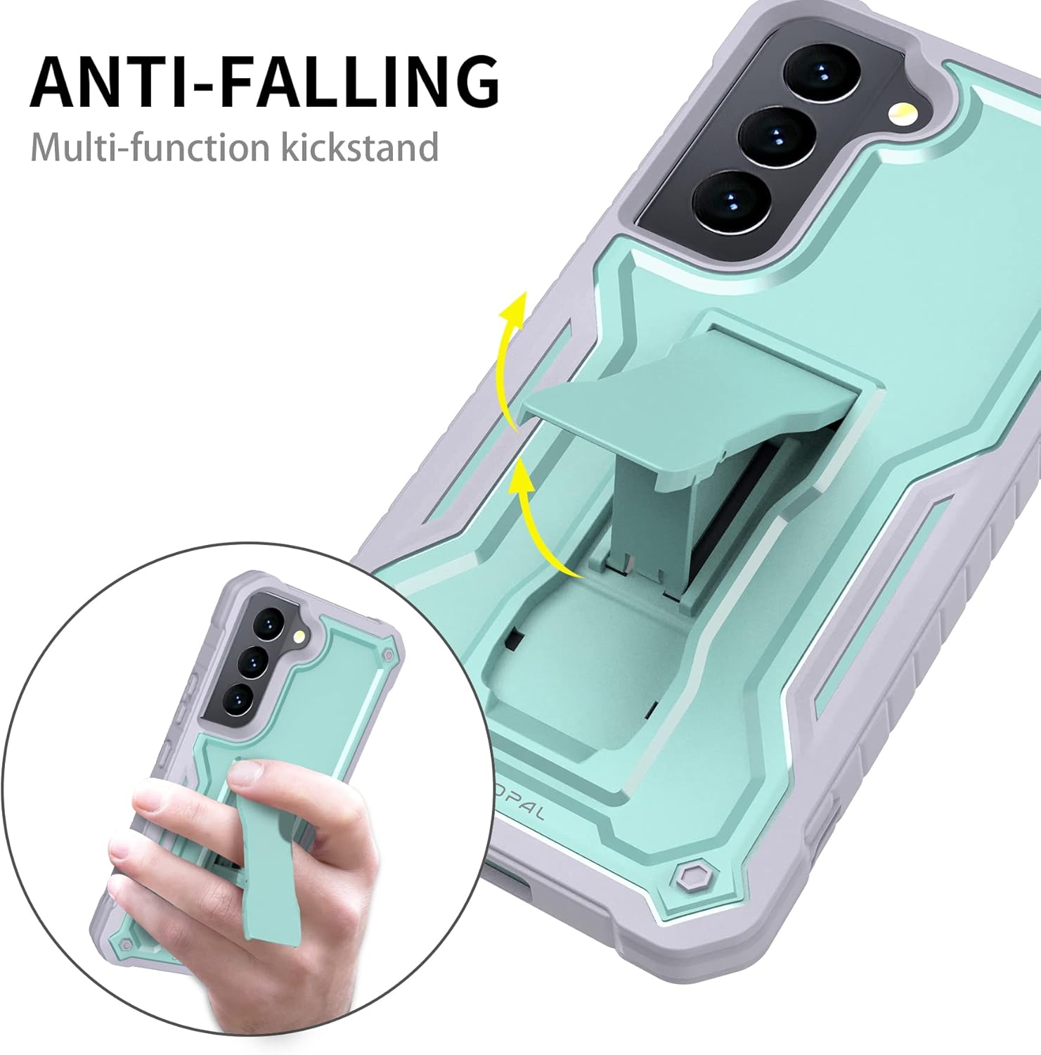 DUOPAL for Samsung Galaxy S22 5G Case (ONLY - Does NOT FIT Plus or Ultra), Military Grade Protection Case with HD Screen Protector and Kickstand Compatible with Samsung S22 Phone 6.1 inch (Green)