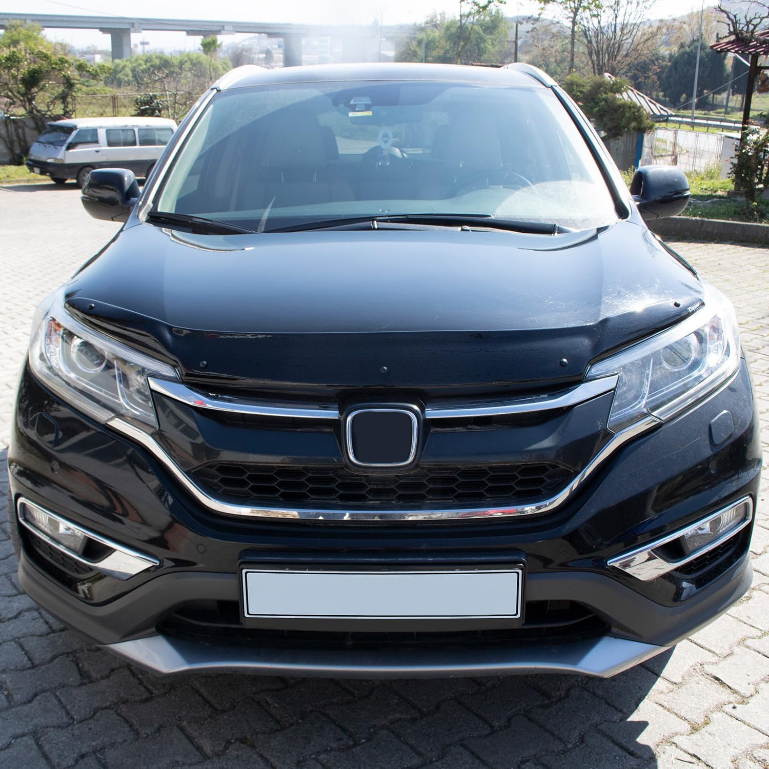 Hood Deflector Guard fits Honda CR-V 2012-2017, Bugflector Bug & Bonnet Shields, Black ABS Hood Protector, Protects from Particles & Bug, All Weather Durable Car Exterior Accessories