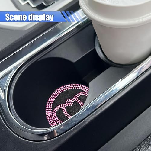 Miniatura 6 de 2 posavasos de automóvil de 2.73 pulgadas, tapete antideslizante de silicona para portavasos de automóvil, posavasos para bebidas de automóvil,