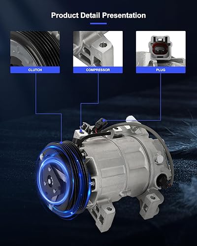 Miniatura 4 de ECCPP Compresor de AC con embrague 2007-2011 apto para compresor de CA Nissan XTRAIL 2.5L CO 11375C