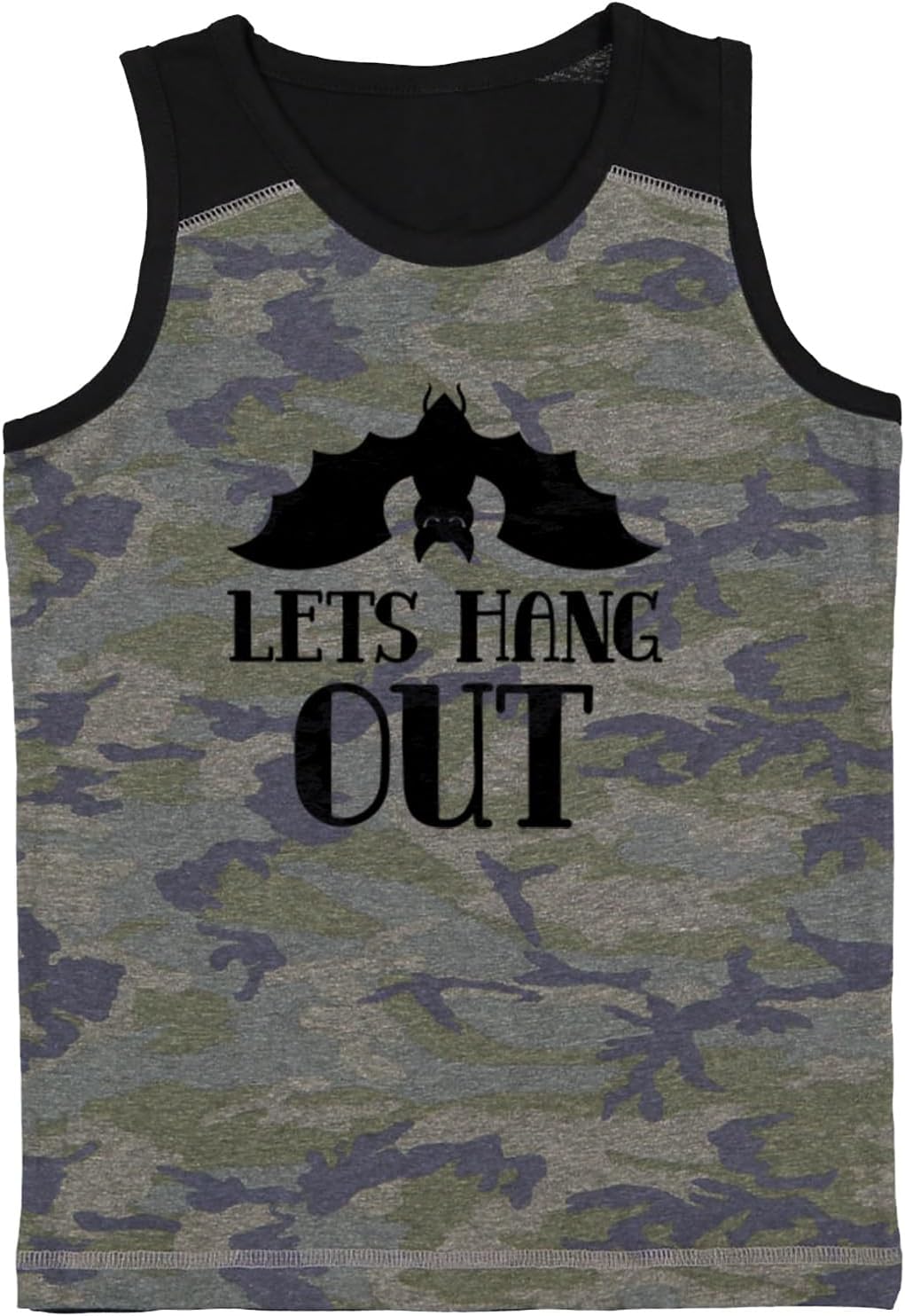 Tcombo Lets Hang Out - Bat Vampire Youth Contrast Back Tank Top