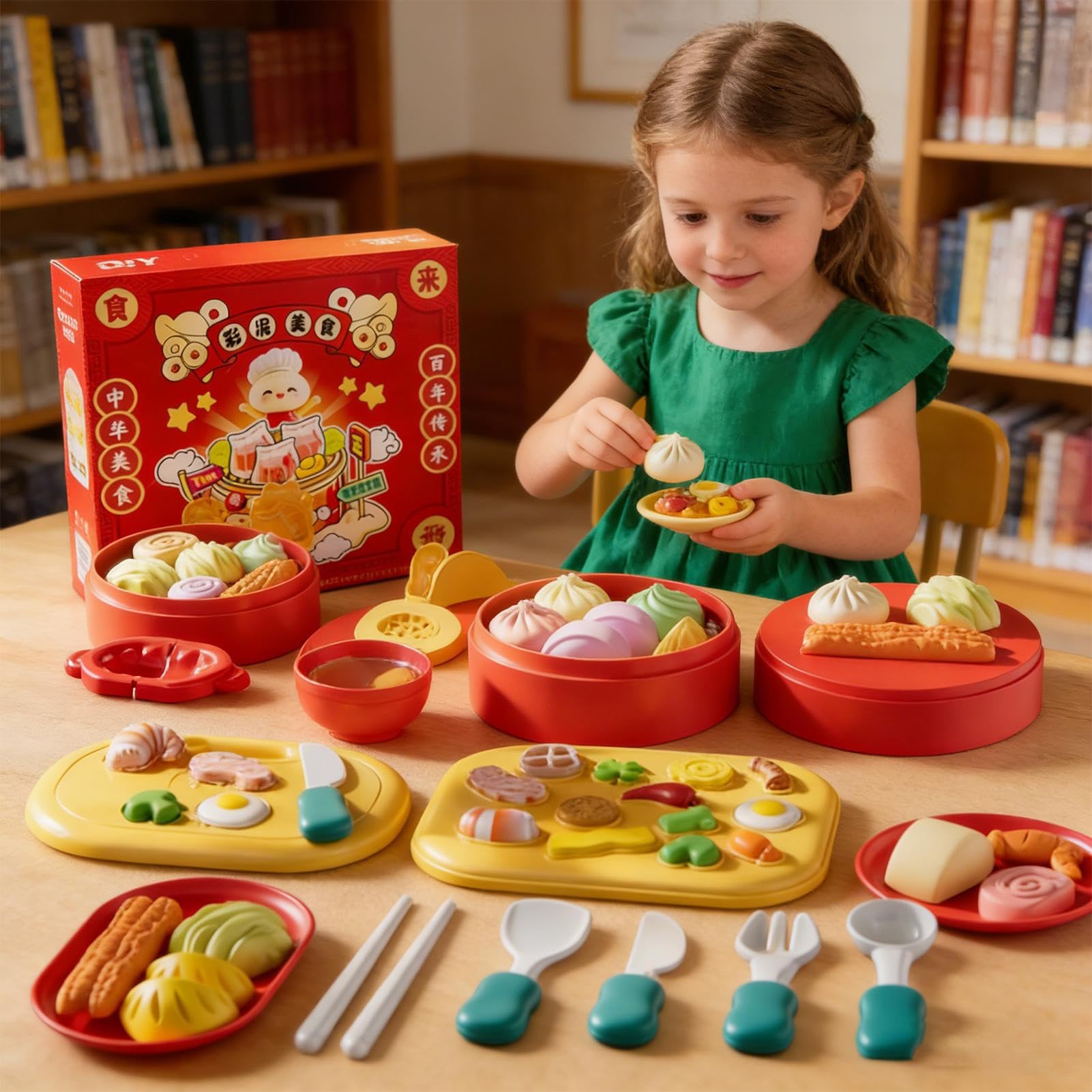 Ensemble de Pâte à Modeler Jeux de Cuisine Thème Chinois Ensemble