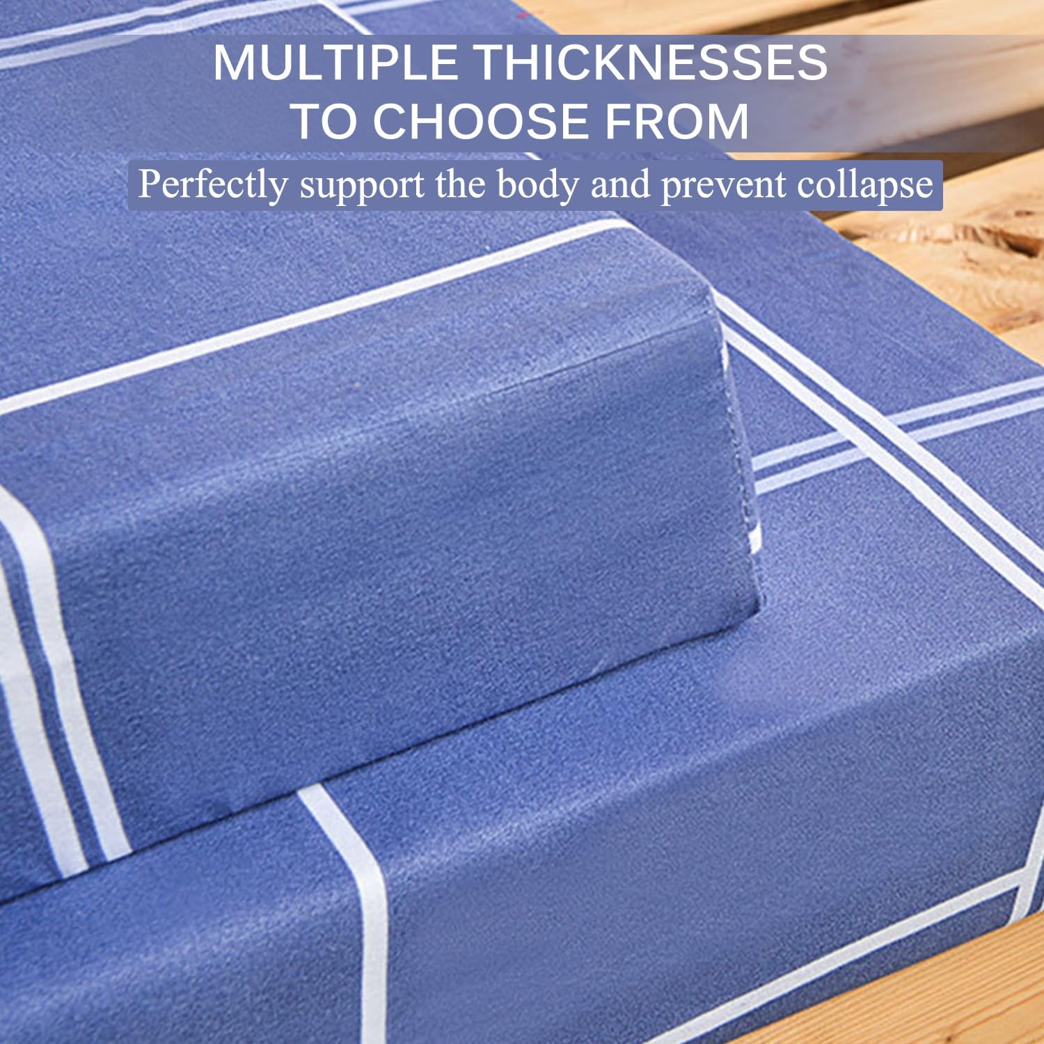 J/5cm,60x200cm, Futon Mattress Topper Japanese Floor Futon Mattress Pad with Dustproof Cover Thick 3Cm/5Cm/8Cm Tatami Mattress Sleeping Bed Pad for Guest Dormitory Camping Dorm Room