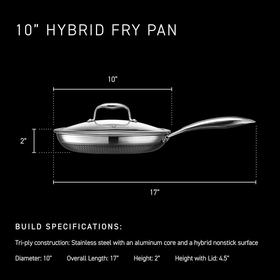 k*o様 HEXCLAD 10\" Hybrid Pan (26cm) HexClad 10 inch Hybrid Stainless Steel Frying Pan, Nonstick
