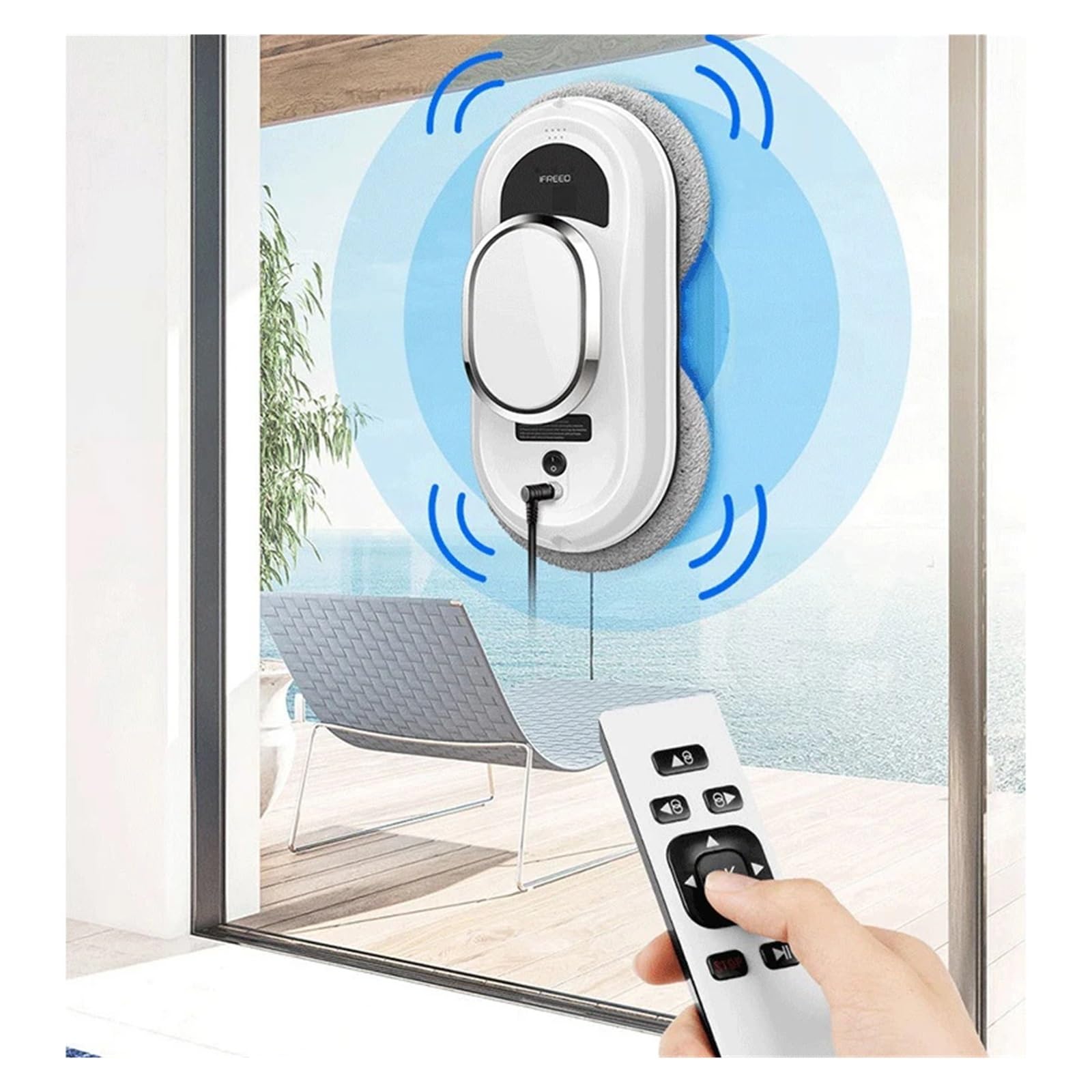 Robot de limpieza ventanas recargable, aspirador eléctrico automático vidrio con Control remoto anticaída, cepillo, lavadora
