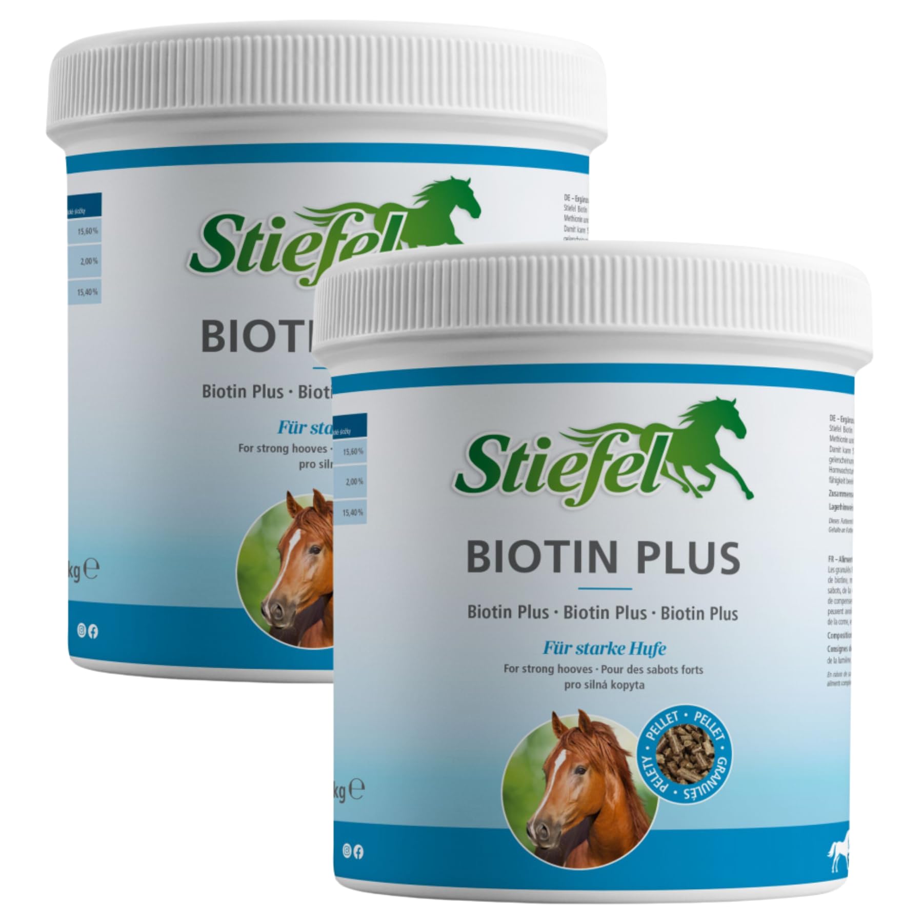RL24 Stiefel - Biotin Plus Pellet – 2 x 1000 g Dose (2er Set) | Für starke Hufe, Hornwachstum, Haut & Fell – Ergänzungsfuttermittel mit Biotin & Zink – bei Biotinmangel & Fellwechsel