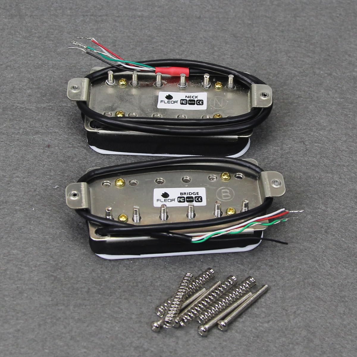 FLEOR Alnico 2 Humbucker Pickup HBA2 gitara elektryczna Humbucker zestaw do odbioru szyi i mostka, biały