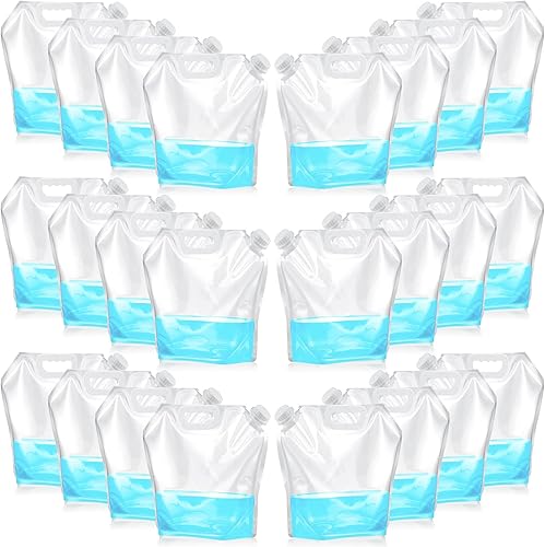 Didaey 20 bolsas plegables para contenedores de agua de 2.6 galones, bolsas de agua de emergencia, jarra de almacenamiento de plástico para camping,