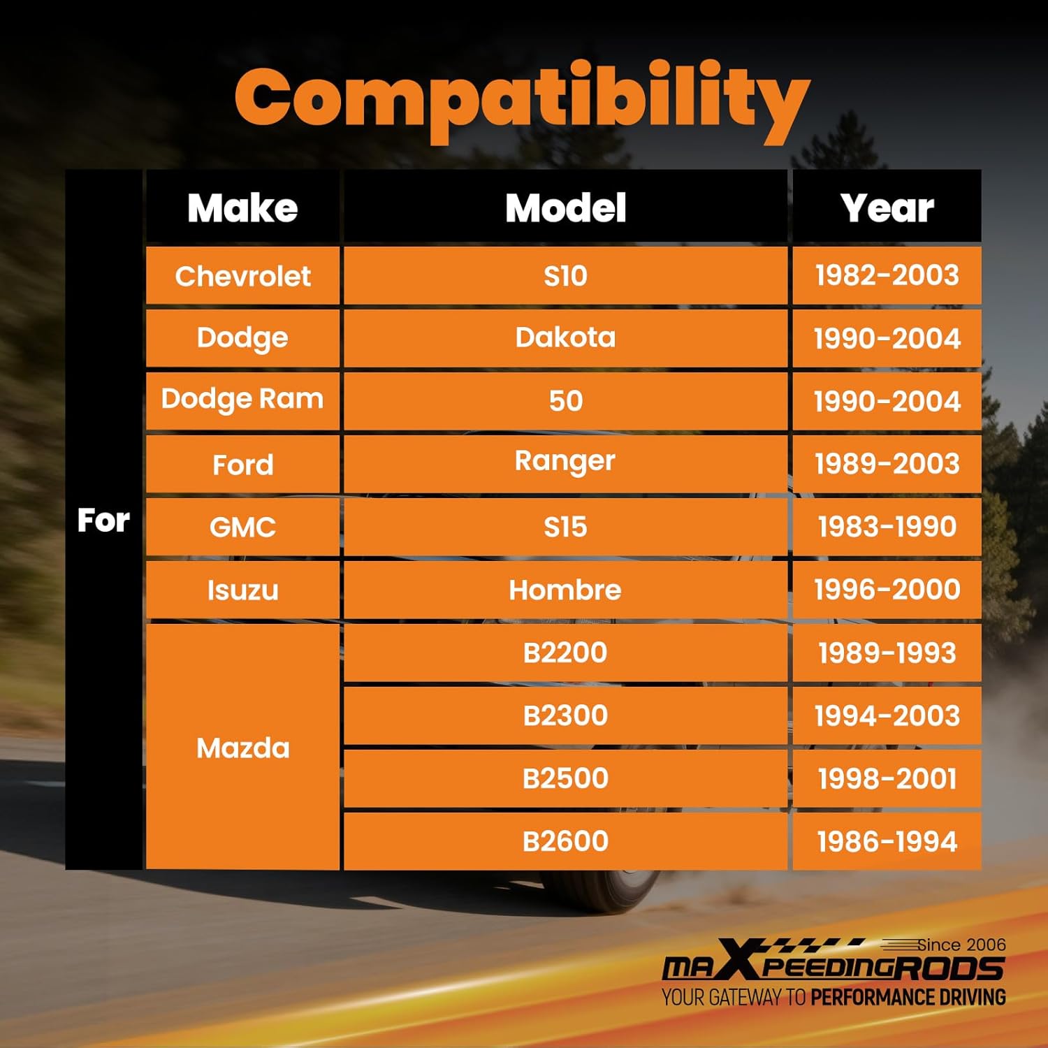 maXpeedingrods 3” Rear Drop Aluminum Blocks for Chevy S10 2WD 1982-2003, for Ford Ranger 1989-2003, Lowering Kit