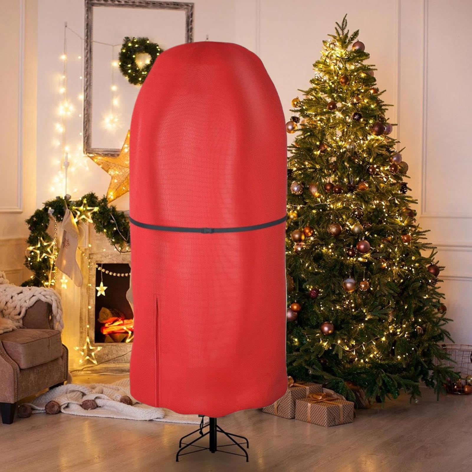 Christmas Tree Bag | 4FT/5FT Upright Christmas Tree Storage Bag With Adjustable Straps | Tree Bag Storage Bag | Dustproof Christmas Tree Cover | Christmas Tree Storage Organizer