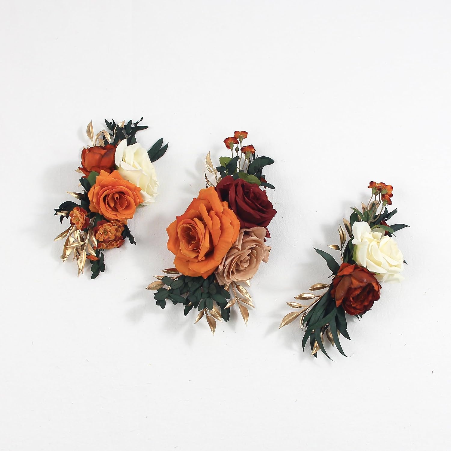 Rinlong 3Pcs Pre-made Cake Topper Cake Decorating Flowers for Cake Decor Boho Burnt Orange Fall Cake Flowers for Wedding Baptism Birthday Party Bridal Baby Shower | Fall Wedding Decor, Cake Topper, Birthday, Bridal Party, Baby Shower