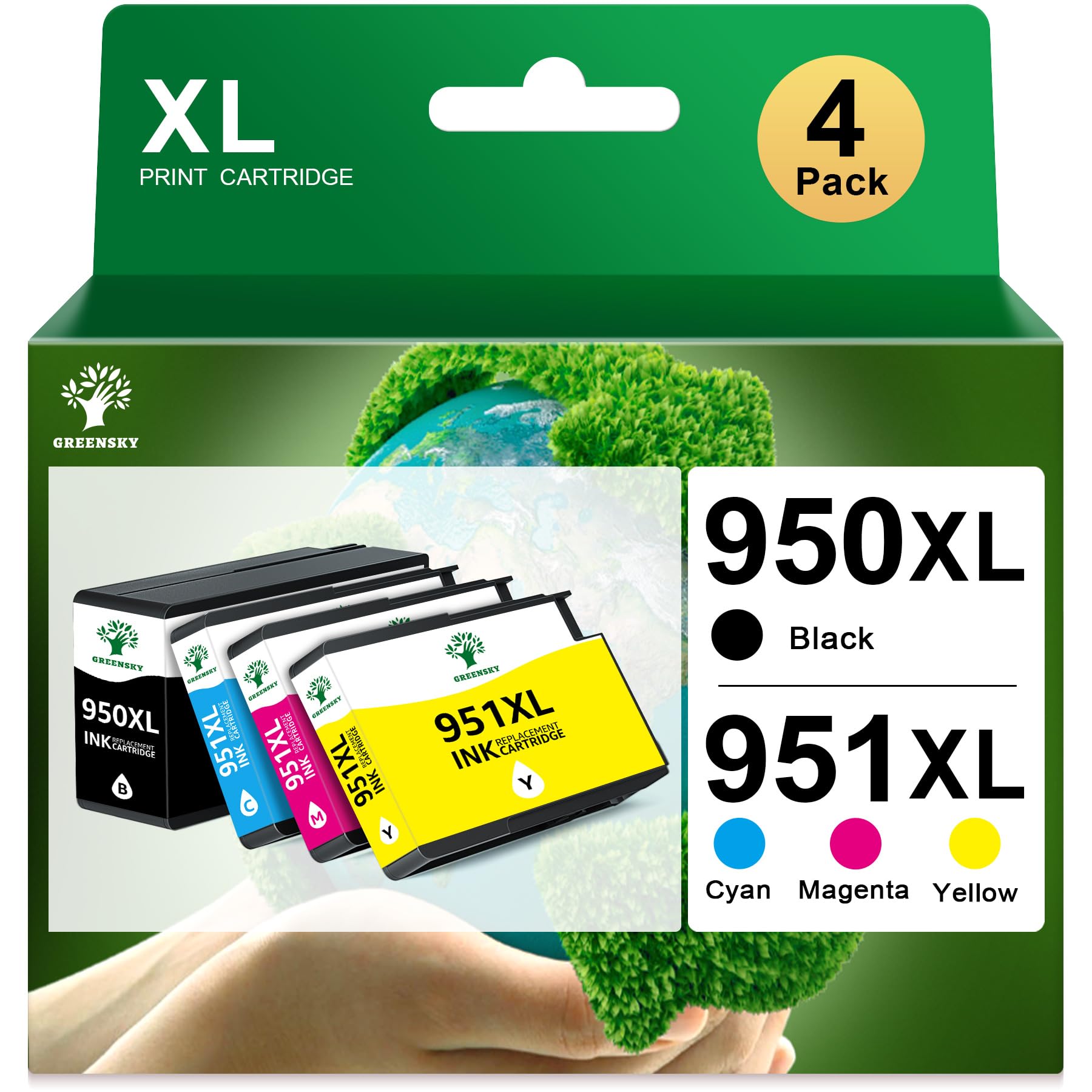 4 PACK Ink Cartridges For HP 950XL 951XL OfficeJet Pro 8610 8100 8615 8620 8625 - View #4