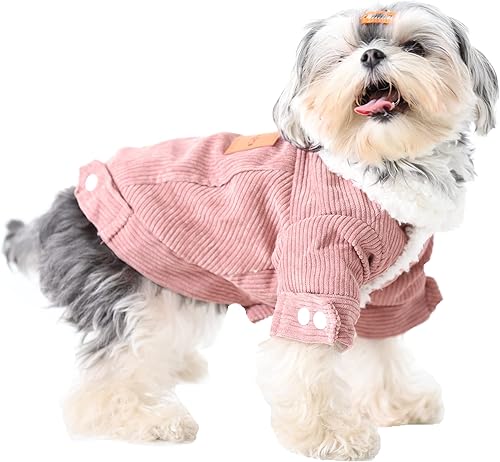 Miniatura 3 de Plemonet Ropa para perros y mascotas chaqueta para perro forro polar abrigo extra cálido chaqueta de mezclilla para perro abrigo de invierno
