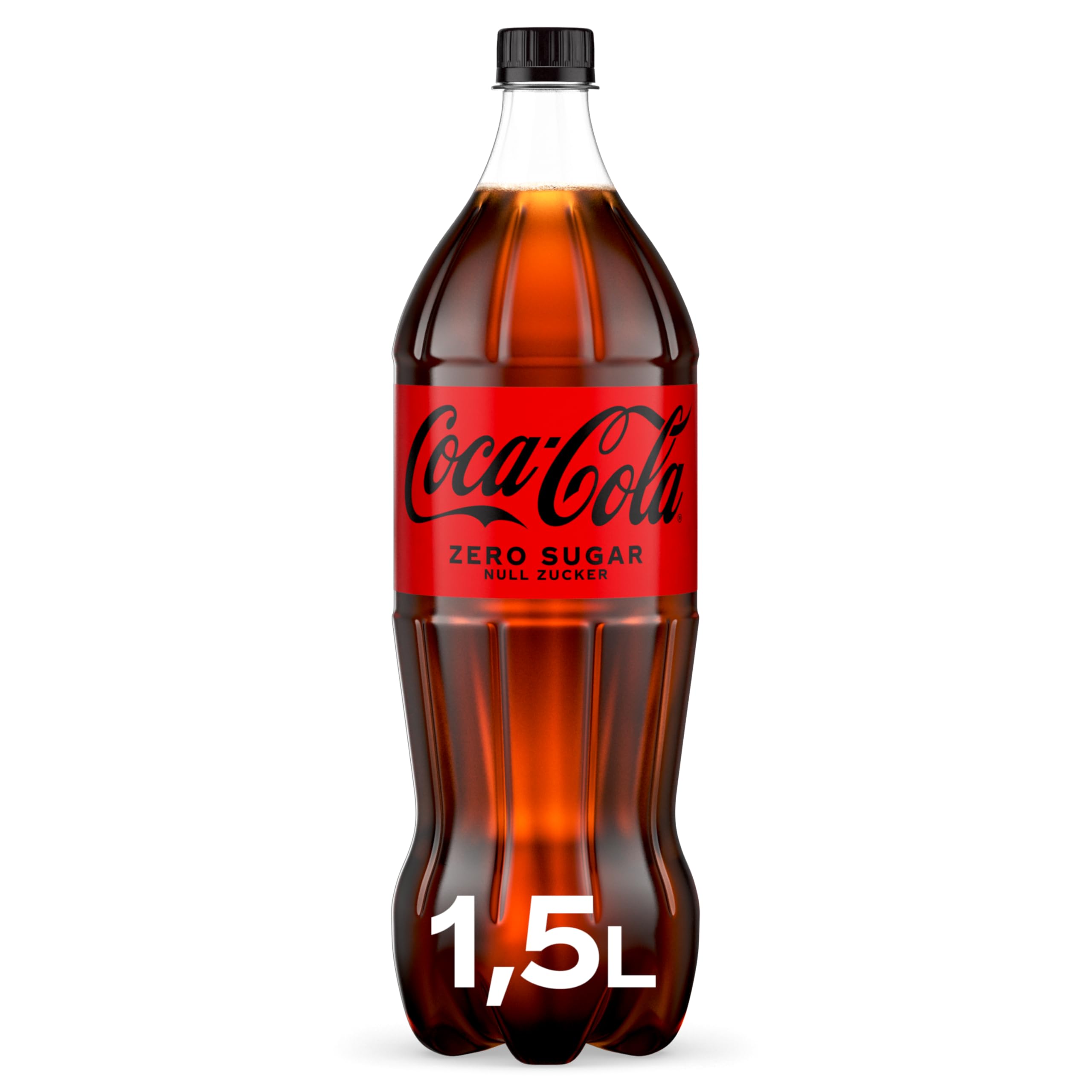 Coca-Cola Zero Sugar – Boisson rafraîchissante contenant de la caféine au goût original de Coca-Cola – zéro sucre et sans calories – Boisson rafraîchissante en bouteilles jetables 4 x 1500 ml