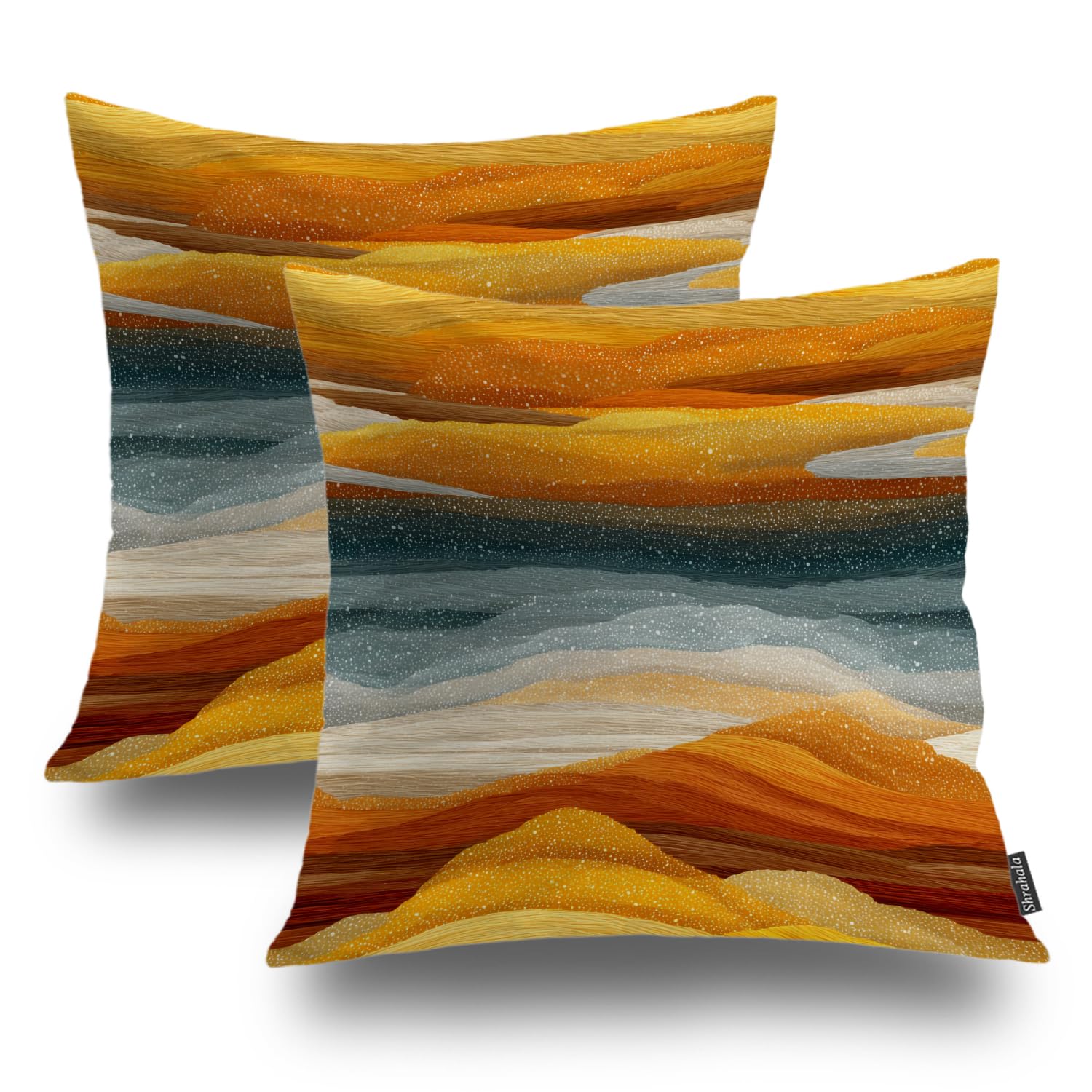 Housse de coussin ocre Shrahala pour protéger et décorer