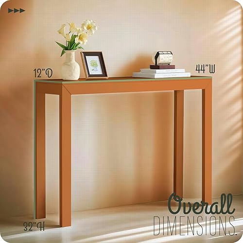 Miniatura 4 de Kings Brand Furniture Russel - Mesa consola moderna para entrada, detrás del sofá, pasillo, sala de estar, jengibre miel