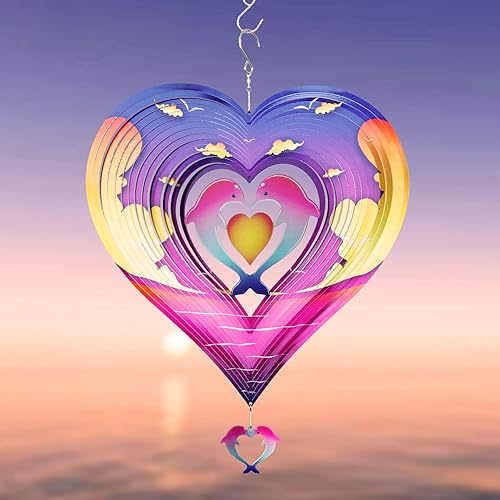 WEVYHFS - Molinillo de viento de acero inoxidable, impresionante efecto 3D, resistente a la intemperie, decoración colgante para jardín y patio,