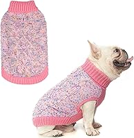 Vista 11 de BEAUTYZOO Suéter para perro pequeño - Cuello alto, suéter clásico de punto trenzado, abrigo de invierno suave, ropa para clima frío para perros