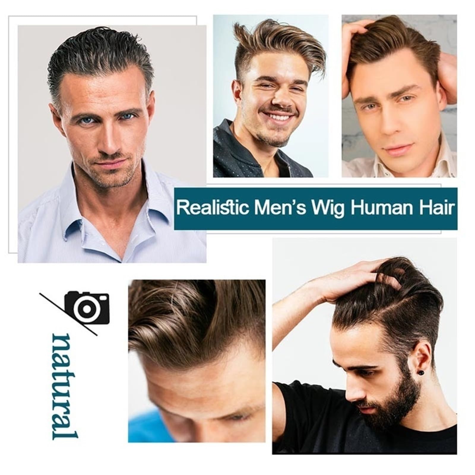 Tupé de pelo para hombres Prótesis capilar indetectable con base sin nudos del sistema de cabello humano piel ultrafina for hombres Sistema de cabello para hombres(7x10)