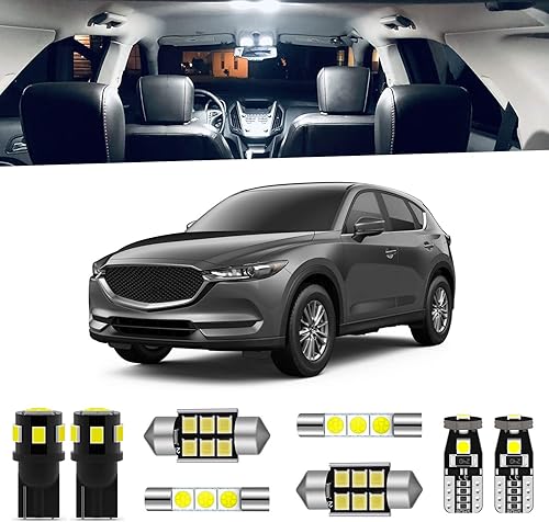 Kit de 9 luces LED CX5 para interior Mazda CX-5 2013 2014 2015 2016 2017 2018 2019 2020 2021 blanco 6000K paquete de iluminación LED interior +
