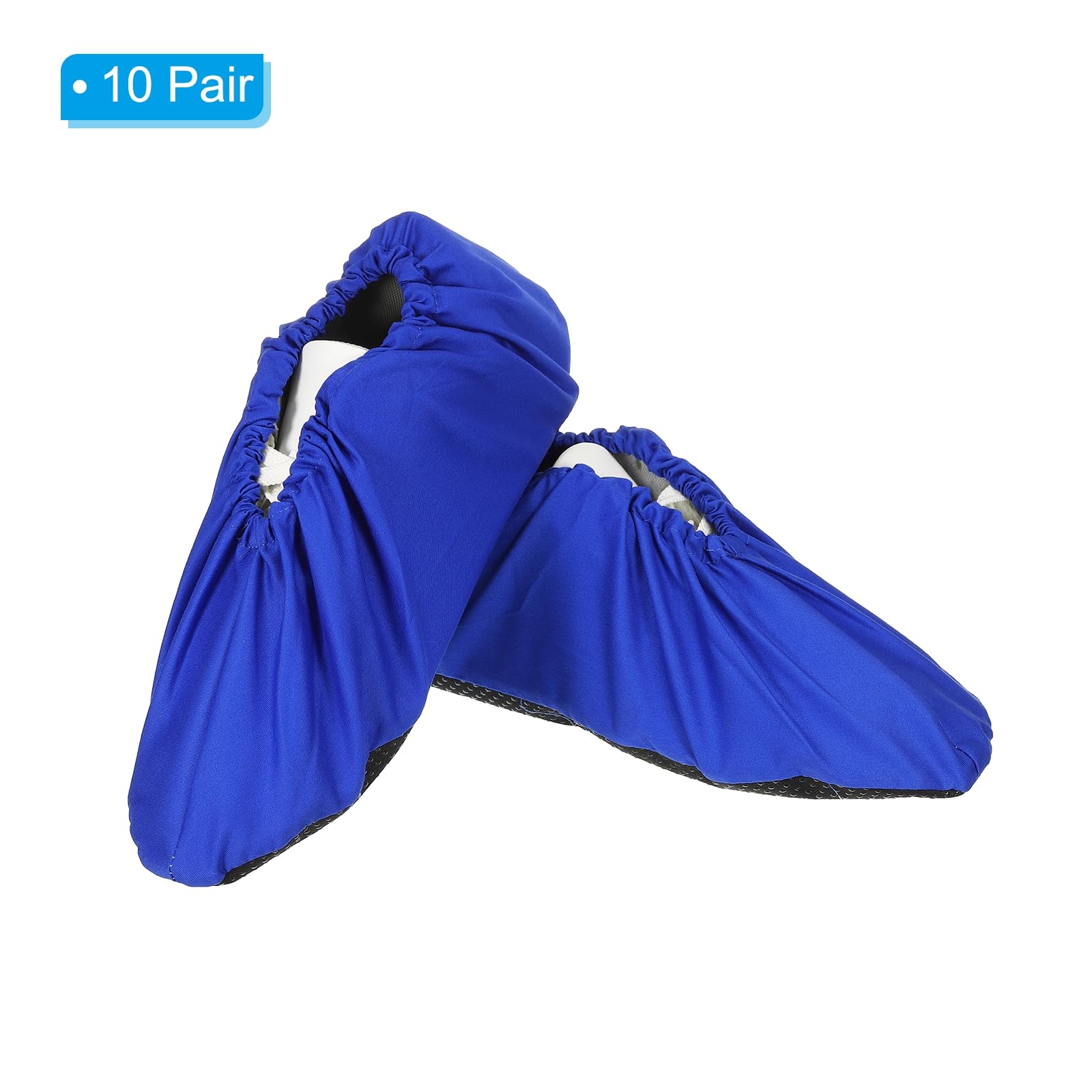 PATIKIL 10 Paires de Couvre-Chaussures et de Bottes, Couvre-Chaussures en Coton Réutilisables Antidérapants Lavables Respirants pour l'Intérieur, Le Laboratoire, Bleu