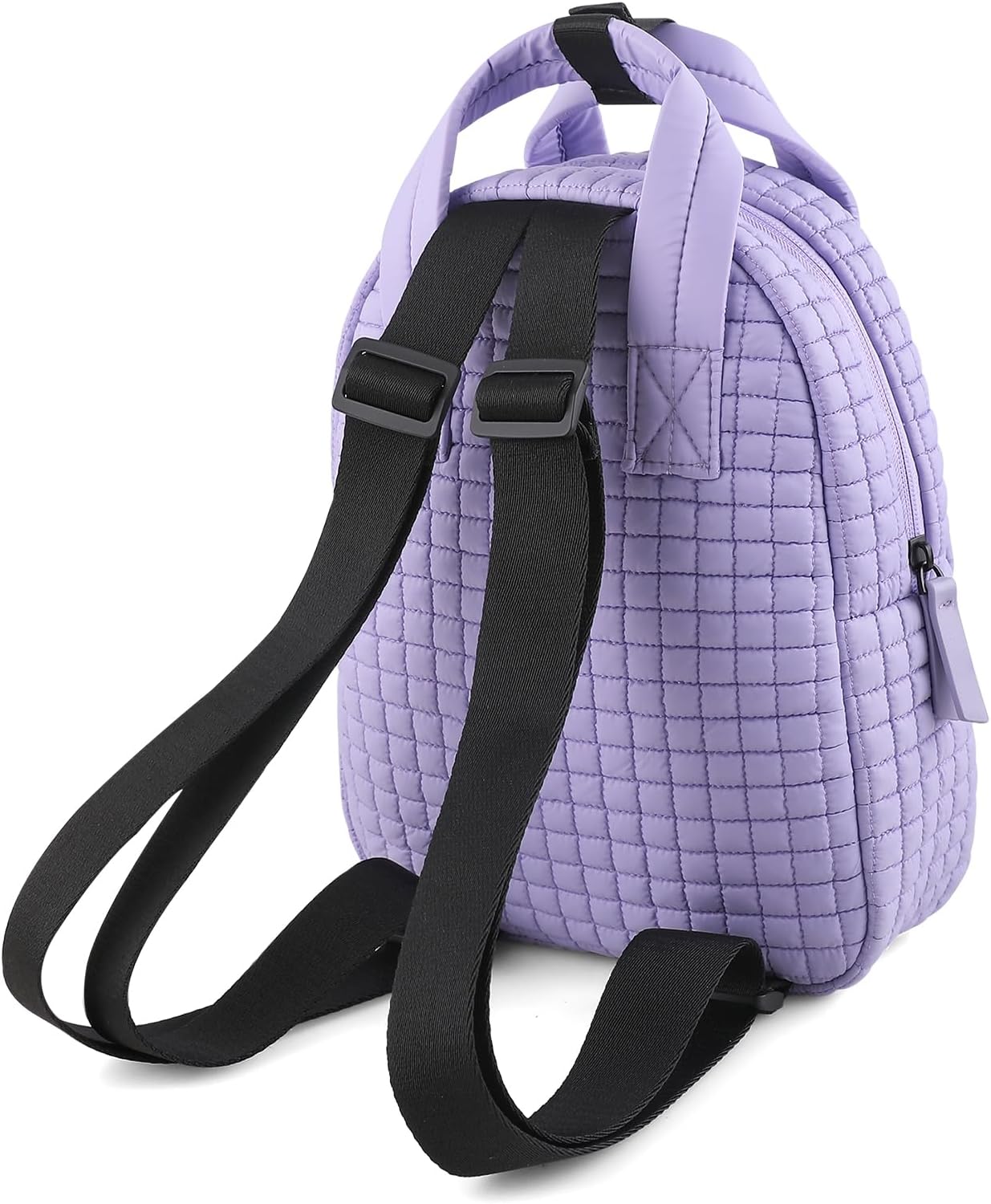 Mini Quilted Puffer Backpack for Women,Lightweight Puffy Bookbag,Small Casual Daypack for Ladies,Purple - Image 8