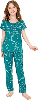 ZEYO Night Suit for Girl's Polar Bear Printed Cotton Night Dress of Top and Pajama Set 5542 Price In India