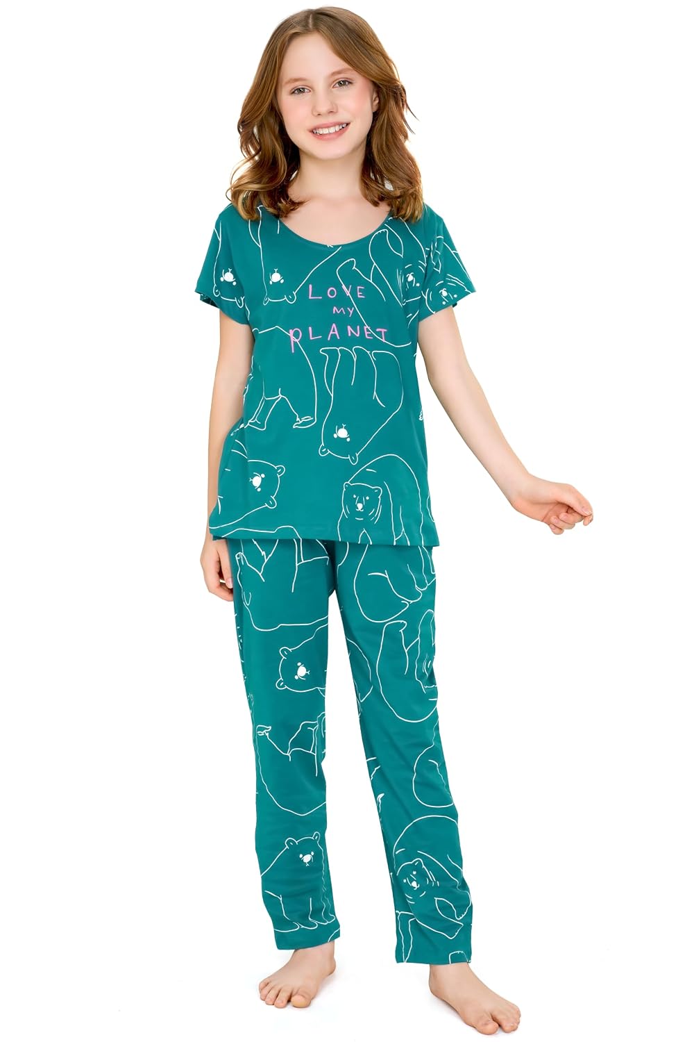 ZEYO Night Suit for Girl's Polar Bear Printed Cotton Night Dress of Top and Pajama Set 5542 - Review, Price and Buying Guide