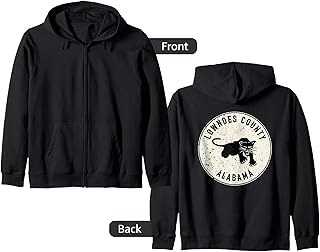 Black Panther Party 1966 Lowndes County Alabama Logo Roots Zip Hoodie