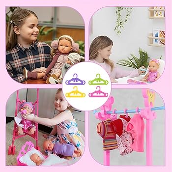 Appendini Per Bambole 20 Pezzi - Per Bambole 28-30 Cm, Forma Cuore E Bilancia, Colore Rosa - Foto 6